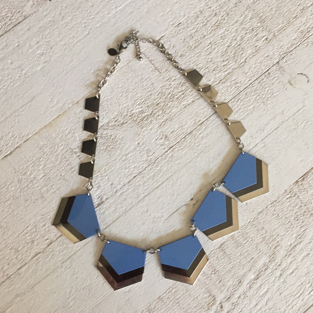 Silver and blue necklace